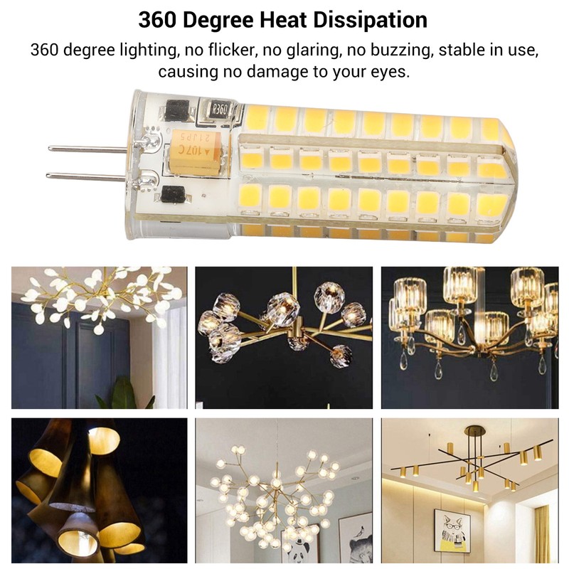 6pcs G4 LED Bulb 700LM 7W 72LED 360 Degree Lighting