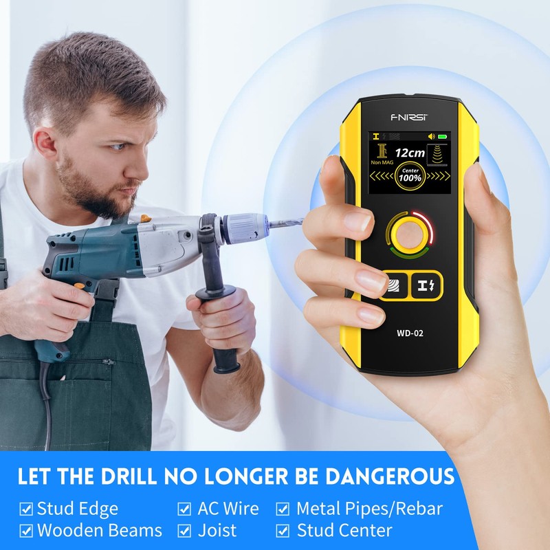 Stud Finder Wall Scanner - FNIRSI Upgraded WD-02 TFT Display