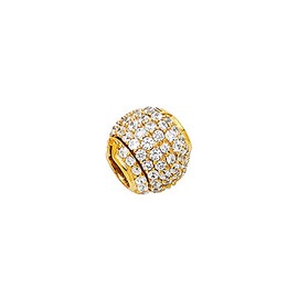 GemApex Bead Charm Pendant Solid 14k Yellow Gold Ball CZ Round Sphere Diamond Cut Polished Finish Fancy