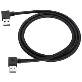 AAOTOKK Left & Right Angle USB 3.0 A Male Extender Cable90 Degree USB 3.0 A Male to A Male Data Transfer and Charging Connector Cable for USB Keyboard,Mouse,Flash Drive,Hard Drive.(1M/3ft-Black)