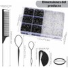 Bandas Elásticas para el Cabello Duraderas,Mini Bandas de Goma Negro&Blanco