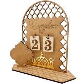 Wooden Ramadan Advent Calendar, Ramadan 30 Days Countdown Calendar Decorations for Home, Ramadan Gift for Kids, Ramadan and Eid Decor (Palace)