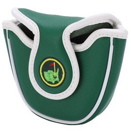 Putter Cover, Waterproof PU Fabric Green Embroidered Cue Cover with Thickened Plush Semicircle Putter Cover