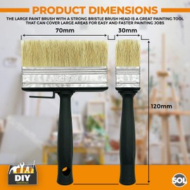 2Pcs Fence Paint Brushes, Block Brush Set, Decking Paint Brush, Shed and Fence Brush, Masonry Paint Brush, Wallpaper Brush, Large Paint Brush for Maintenance, Repair and Home Improvement