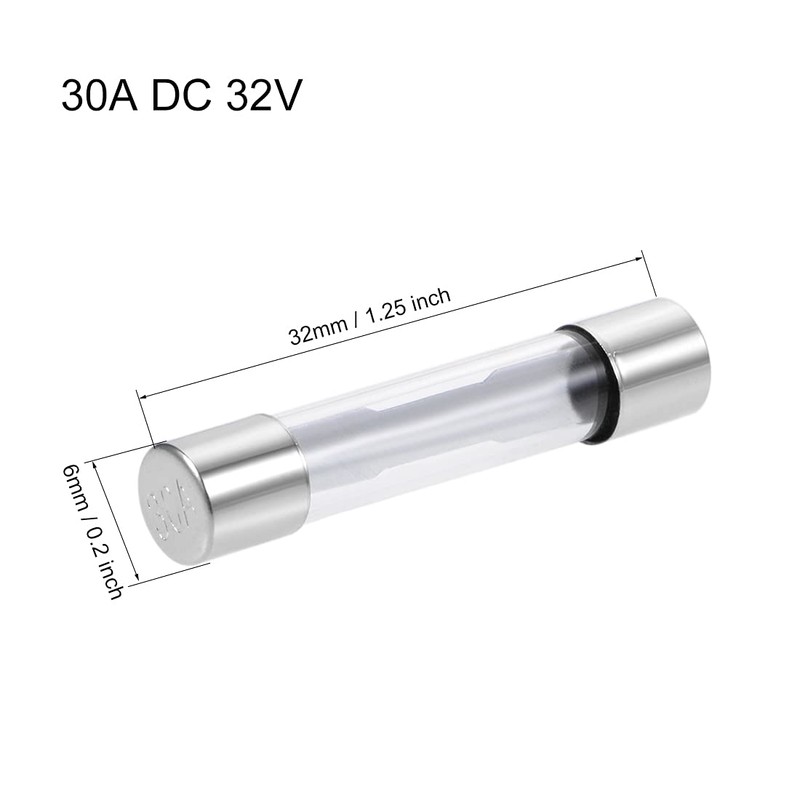 sourcing map Fuses 30 A DC 32 V 6 x
