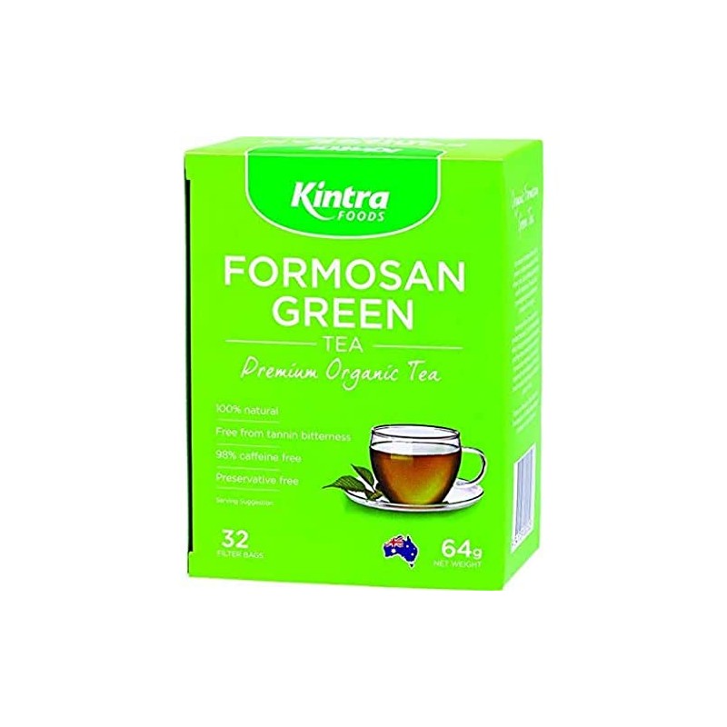 Kintra Foods Organic Formosan Herbal Green Tea 32 Teabags, 64