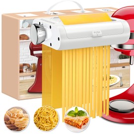 Pasta Maker Attachment for KitchenAid Stand Mixers 3 in 1 Pasta Machine Includes Pasta Sheet Roller, Spaghetti & Fettuccine Cutters, with Cleaning Brush - Premium Accessories for Homemade Pasta