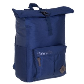 Fabrizio Bench Terra 64177-5000 Roll Top Backpack with Laptop Compartment Large Blue, blue