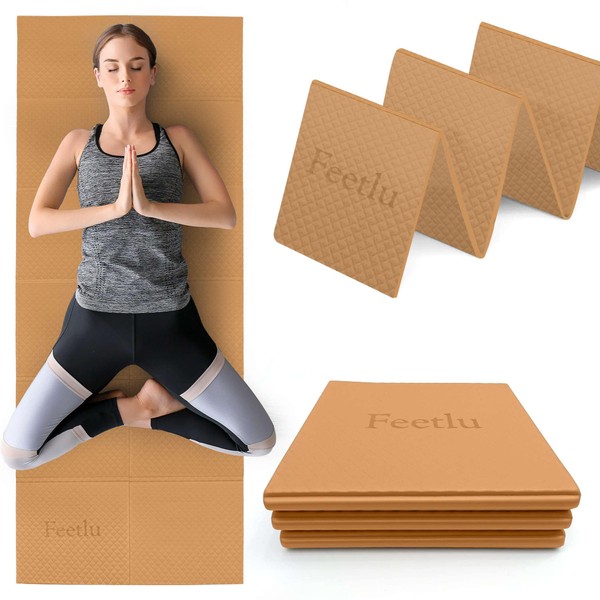 Feetlu Foldable Yoga Mat - 6mm Thick, Lightweight, and Easy