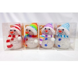 Christmas Snowman LED Illumination Light Up Toy Set of 4 in Clear Case