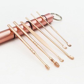 Stainless Steel Portable Ear Pick Set Rose Gold