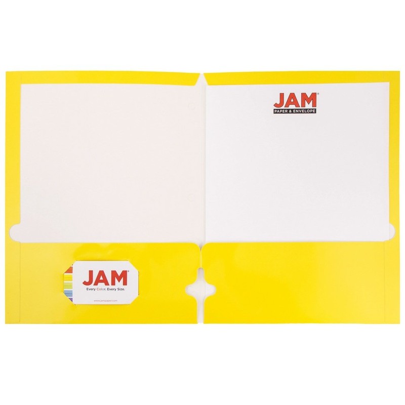 JAM PAPER Laminated Two Pocket Glossy 3 Hole Punch School