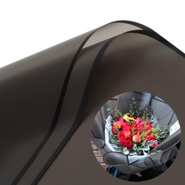 CCINEE 20 Sheets Black Flower Wrapping Paper with Black Edge,Waterproof Fresh Flower Packing Material Florist Bouquet Supplies DIY Craft Gift Packing