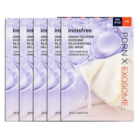 Innisfree Green Tea PDRN Exosome Gel Mask (25mL) 5 sheets / 이니스프리 그린티 PDRN 엑소좀 겔 마스크 (25mL) 5매