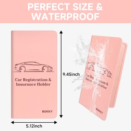 BOKKY 2 Pack PU Car Registration and Insurance Holder Convertible Car Document Holder with Magnetic Shut - Ideal for Documents, Cards, License