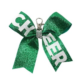 MMIUAEG Bowknot Cheer Keychain Glittering Game Day Keyring Keychain Cheerleader Accessory Cheer Mom Jewelry Bag Wallet Purse Decors Sport Lover Gift-Green