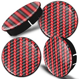 Biomar Labs 4 x 60 mm / 55 mm Black Universal Plastic Hub Caps Wheel Caps Wheel Centre Caps Wheel Trim Red Car Tuning C 104