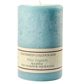 KYS Pack of 2, Textured 4" x 6" Pillar Candles Blue Lagoon for Weddings, Home & Event Decoration, Relaxation, Made in US