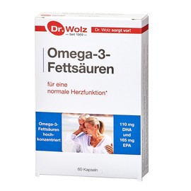 Omega-3-Fettsäuren Kapseln | 110 mg DHA & 165 mg EPA | Kaltwasser-Seefisch-Öl | 60 Kapseln