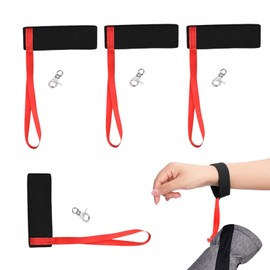 4pcs Ski Glove Leashes, Anti-Lost Ski Glove Wrist Straps, Black Glove Handcuff for Hanging Gloves, Adjustable Glove for Outdoor Sports, Sports Glove Hanging Accessories