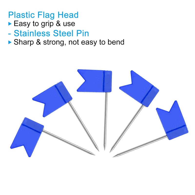 PATIKIL Flag Map Push Pins, 50 Pcs 1 Inch Travel