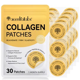 Acentialabs Collagen Patches, 30 Patches, 1 Month Supply, with Collagen Peptides & Vitamin C, Rejuvenates, Firms, Improves Elasticity, Reduces Fine Lines