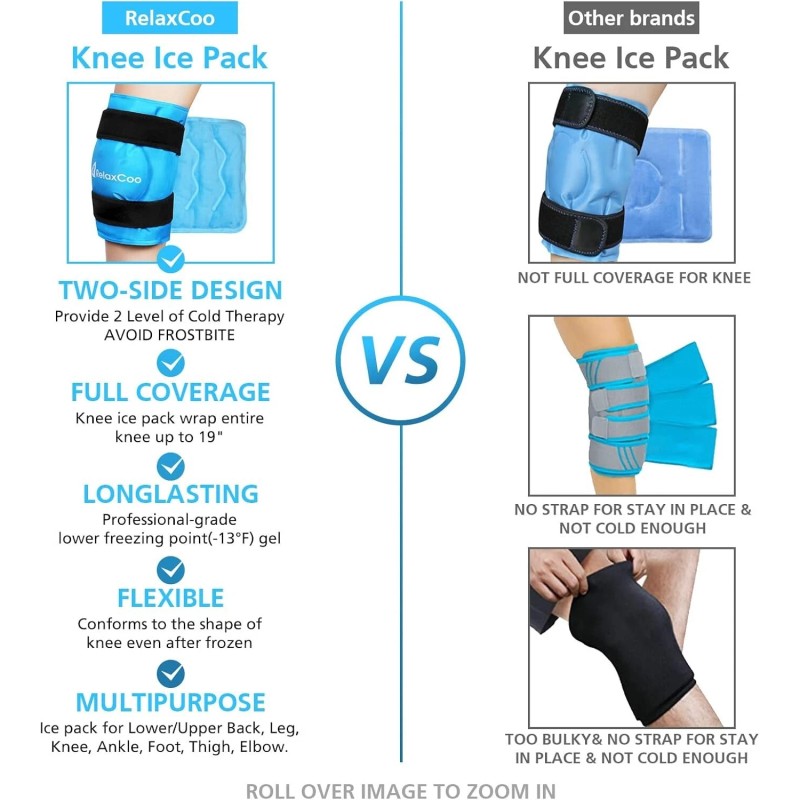 XXL Knee Ice Pack Wrap around Entire Knee after Surgery,