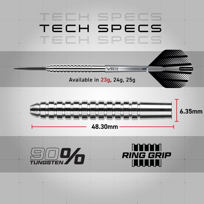 Red Dragon Rebel 23g - 90% Tungsten Steel Darts with