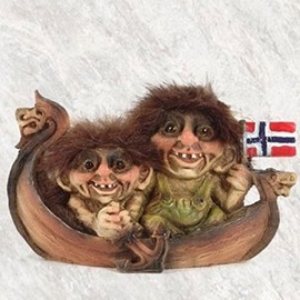 Nyform Trolls in Viking Ship Figure, Boat, Collectible Figurine, Kids, Norwegian Culture Enthusiasts