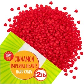 SunnyIsland Cinnamon Imperial Hearts | 2-Pound Bag | Red Hot Spicy Hard Candy Bulk