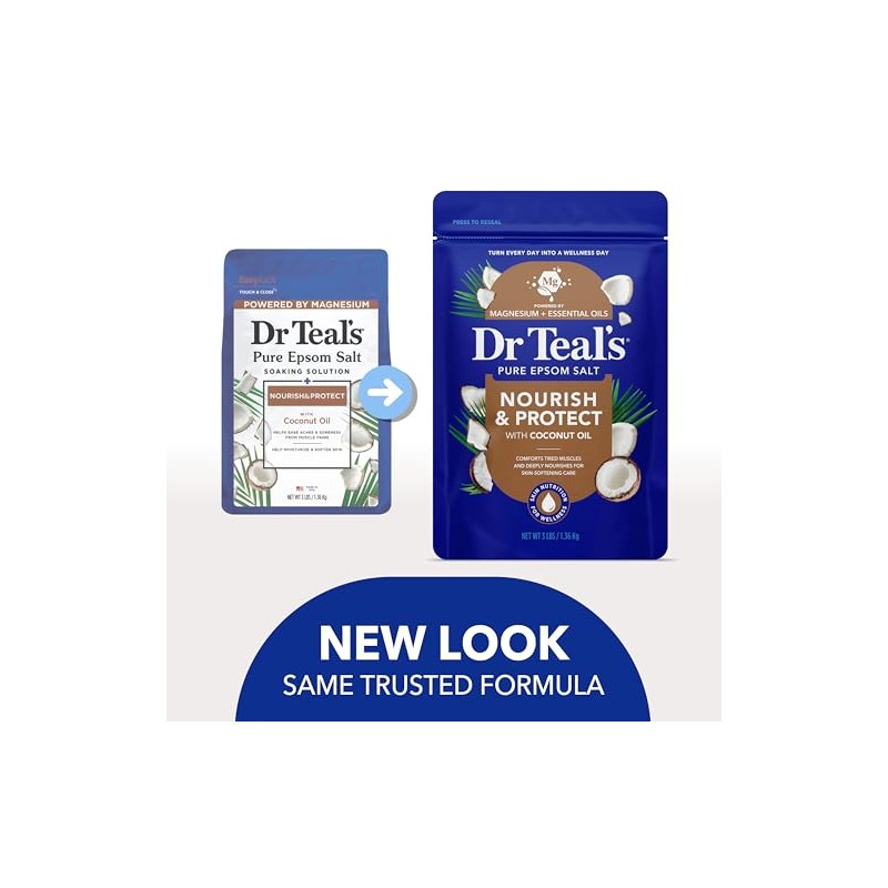 Dr Teal's Epsom Salt Magnesio Remoje, Nutre y Proteja Con