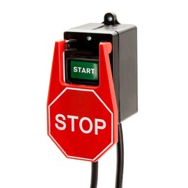 Rockler Safety Power Tool Switch - Heavy-Duty 15 Amp Power Switch - Stop Paddle to Quickly Shut Off - Safety for Router Tables or Workbench - Router Table Accessories