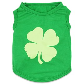 St Patrick's Day Small Dog T-Shirt for Boys Breathable Lightweight Pet Dogs Vest, Boy Puppy Clothes for Chihuahua with Clover Print