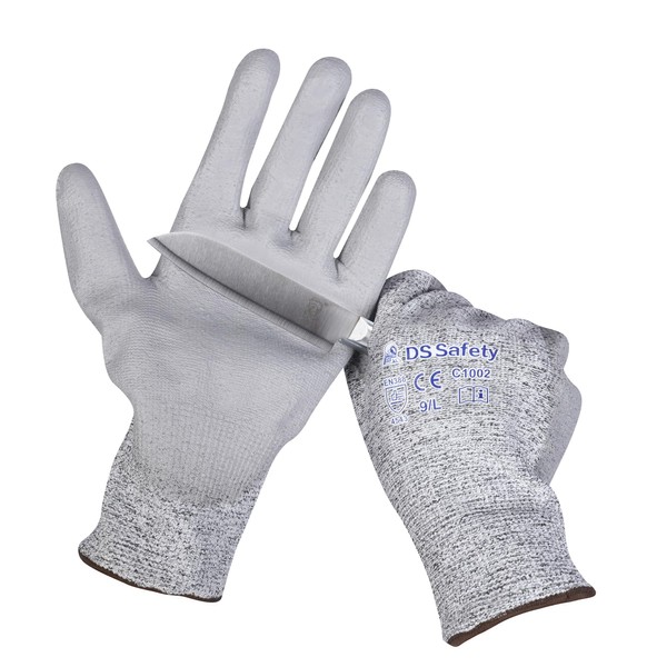 DS Safety PU Coating Cut Protection Gloves Hand Protection for