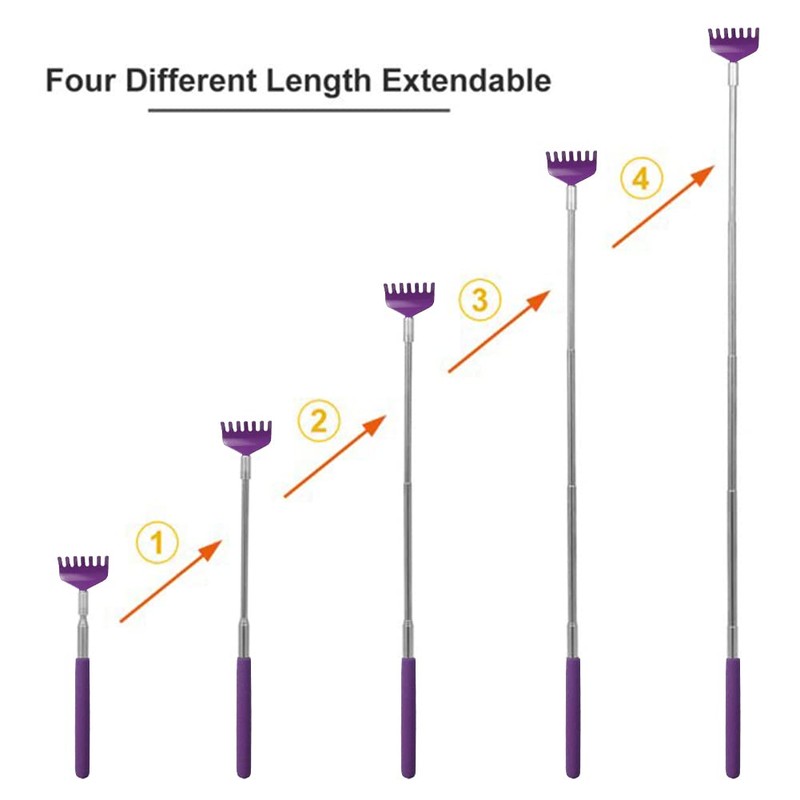 Xiaokeis Back Scratcher, Portable Extendable Stainless Steel Telescoping Back Scratchers