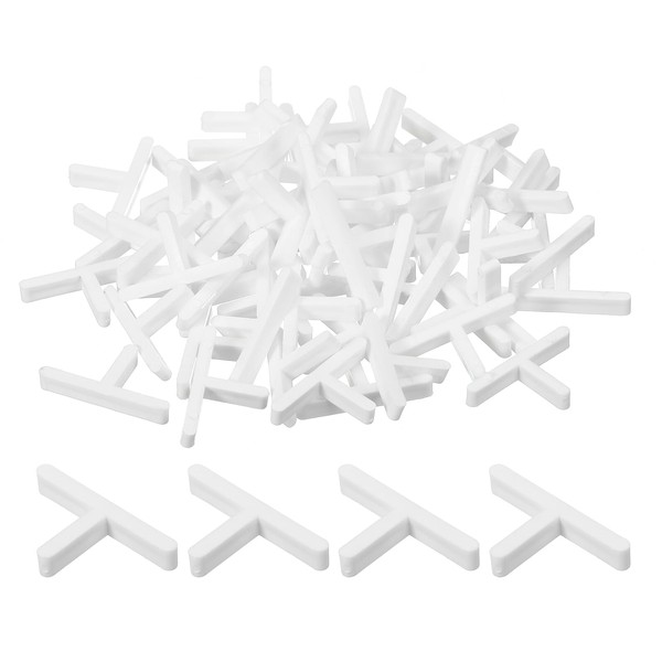 uxcell 200Pcs Wall Floor Tile Plastic T Shape Spacers Tiling