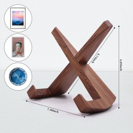 Wooden Record Stand for Record Stand Album Magazine Photo Book Accessories (Brown)