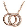 Collar Acero Inoxidable Mujer Zirconia Cúbica Luckyly Color Oro rosa