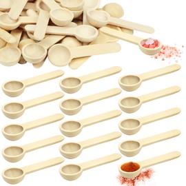 CZWESTC 60pcs Mini Wooden Spoons, Small Wooden Spoons for Jars, Bulk 3" Tiny Spoons for Scooping Bath Salt, Cooking Condiment, Sugar, Spices, Jam