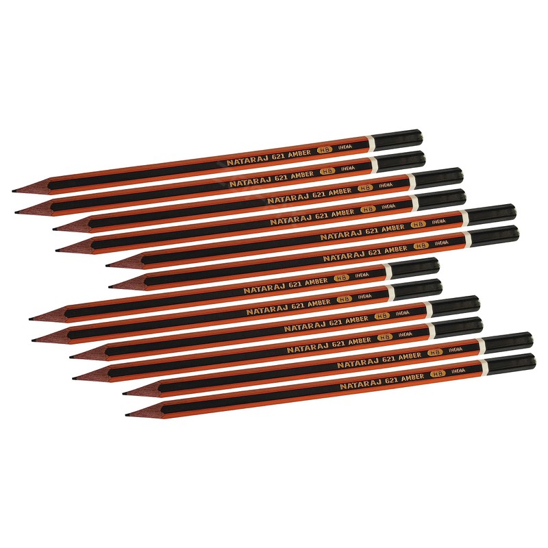 ZOFAX Nat621Amb HB Pencils Pack Hexagonal Graphite Pencils, Pack of