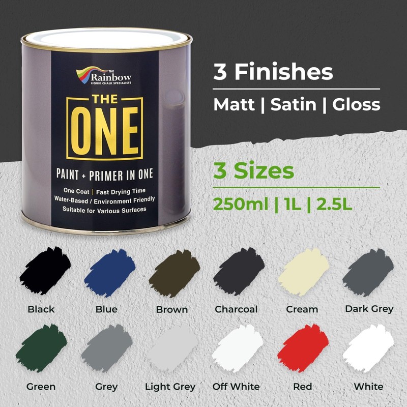 THE ONE All-In-One Paint & Primer - Charcoal Satin, 8.5