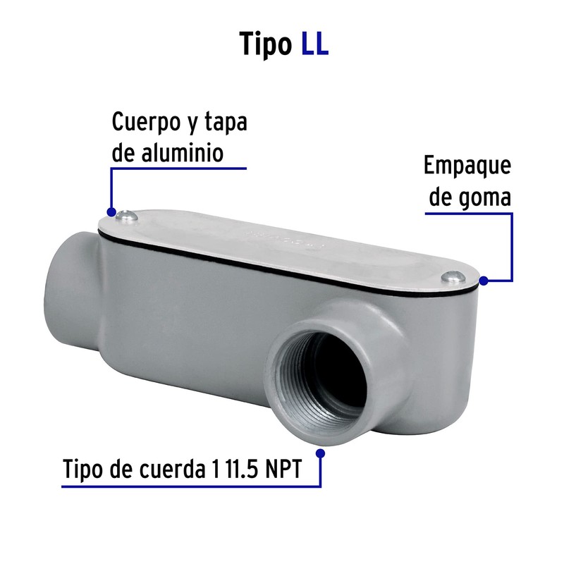Volteck COLET-1-LL, Condulet, conexión tipo LL