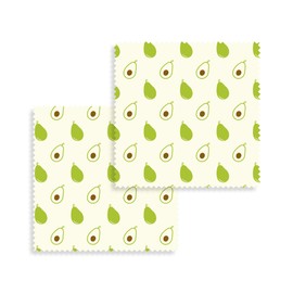 Nuts Beeswax Cloths for Food, Avocado, Set of 2, Reusable Oilcloths, Beeswax Wrap, Beeswax Cloth, Alternative to Cling Film
