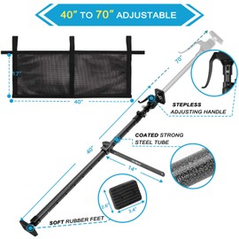 OUTIMATE Cargo Bar for Pickup Truck Bed Expands from 40 to 70 in with 200 LB Bearing Capacity, Comes with 1 Cargo Net Organizer, 1 Divider Bar
