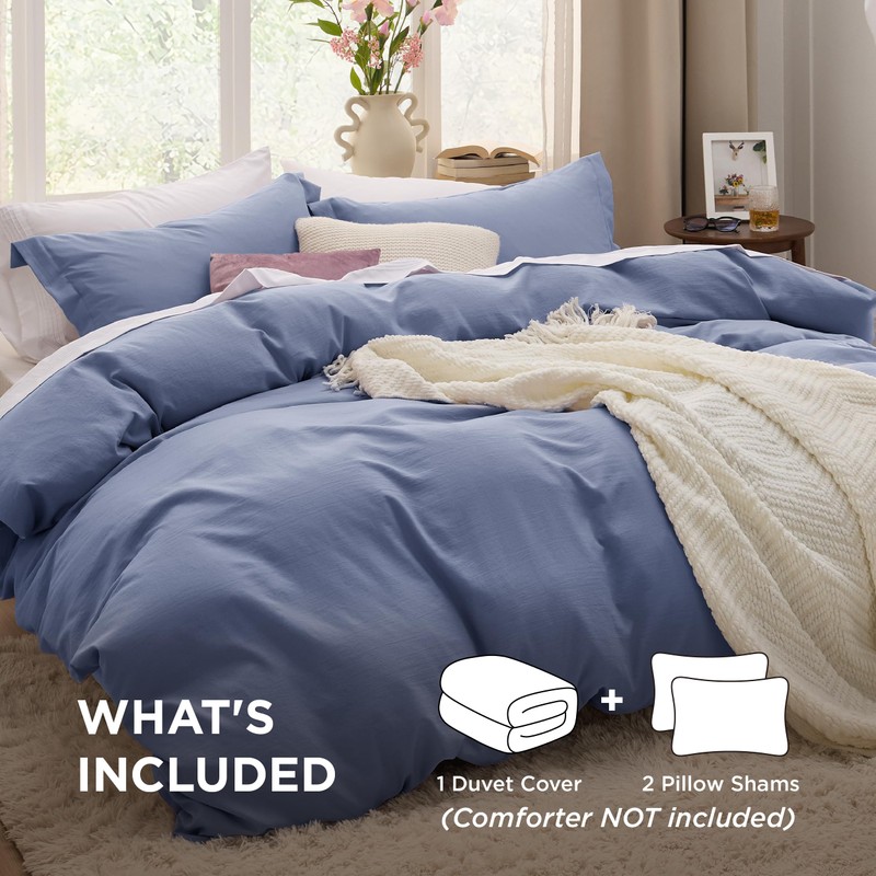 Bedsure Bedsure Slate Blue Duvet Cover King Size - 3