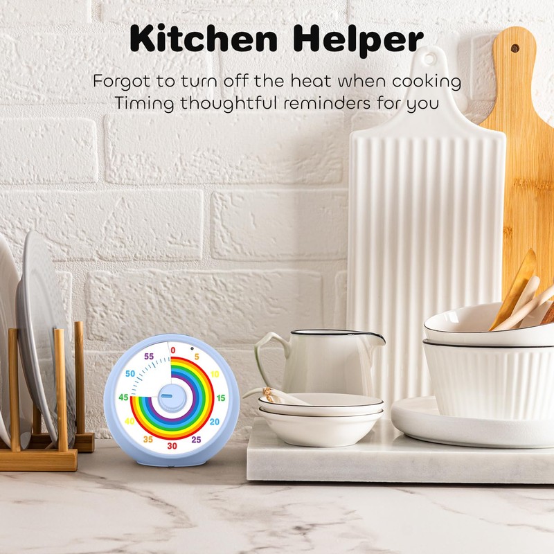 Visual Timer for Kids, 60-Minute Countdown for Classroom Office Kitchen,