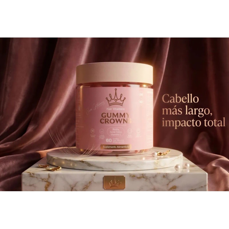 Vitaminas Para Cabello Gummy Crowns 60 Gomitas Forma Corazón