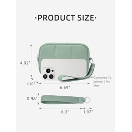 WESTBRONCO Puffer Wristlet Wallets for Women RFID Nylon Wallet with Zipper Quilted Purse for Travel Passport Credit Card Holder Phone