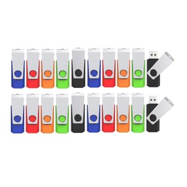 Wooolken USB Stick 8GB 20 Pack,USB 2.0 Flash Drive with Lanyards Swivel Thumb Drives 8GB USB Drive Memory Stick Bulk USB Stick(Mixcolors)