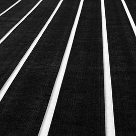 ICOOP Boat Flooring EVA Foam Decking Sheet Black Faux Teak Self-Adhesive Waterproof Marine Flooring for Boats Non-Slip Marine Mats for Boats Yacht Kayak 94.5''x47.2''/36''/24''/15.8'', 47.2''x15.8''